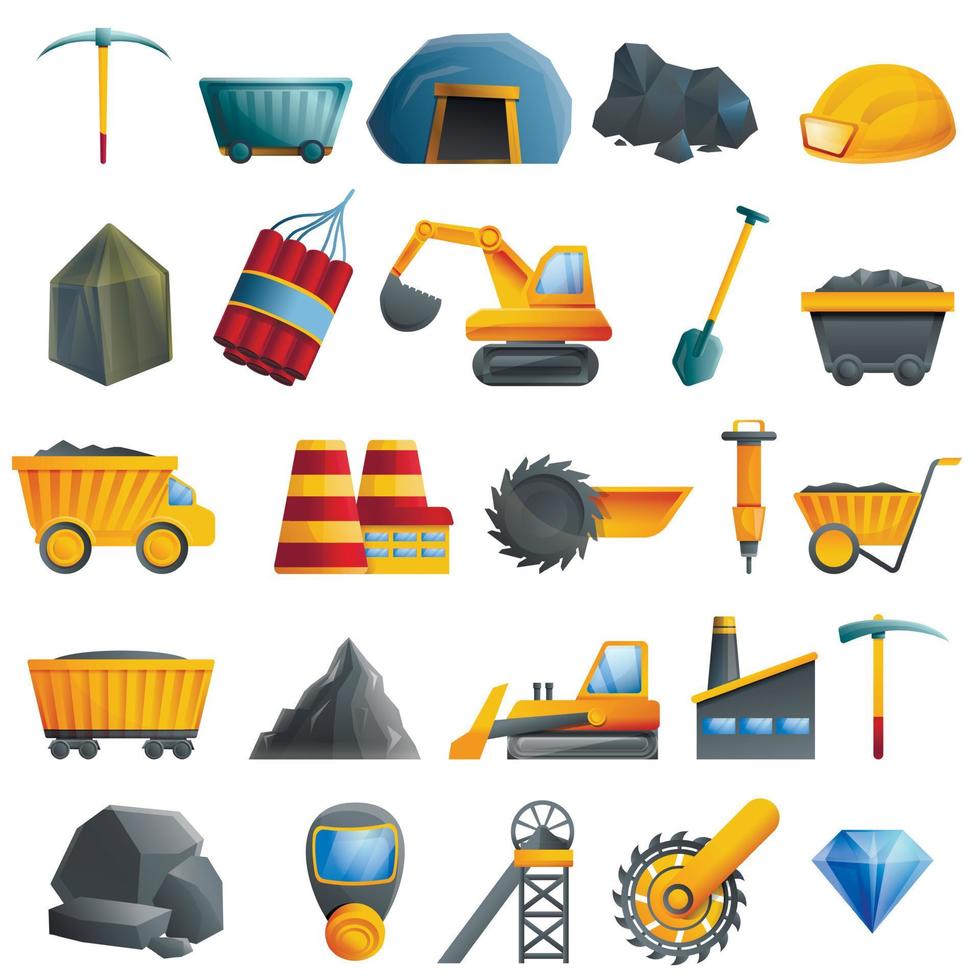 NAME icons set, cartoon style vector
