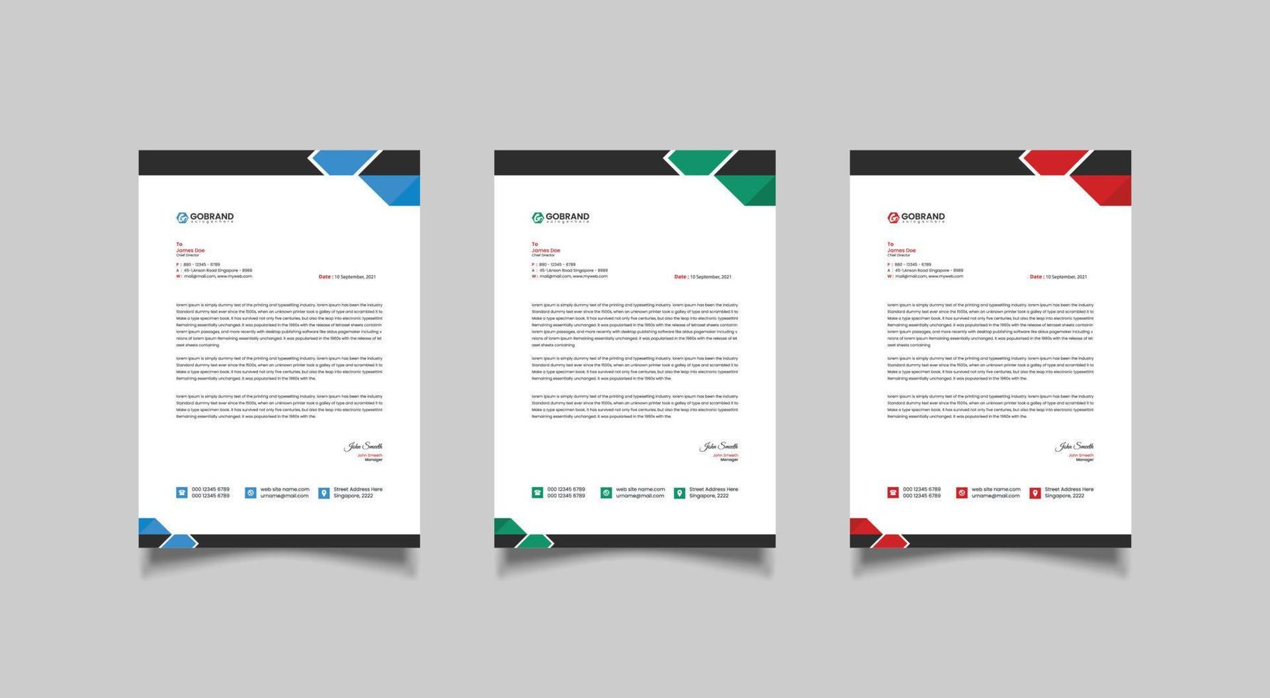 Modern Business Letterhead template design vector