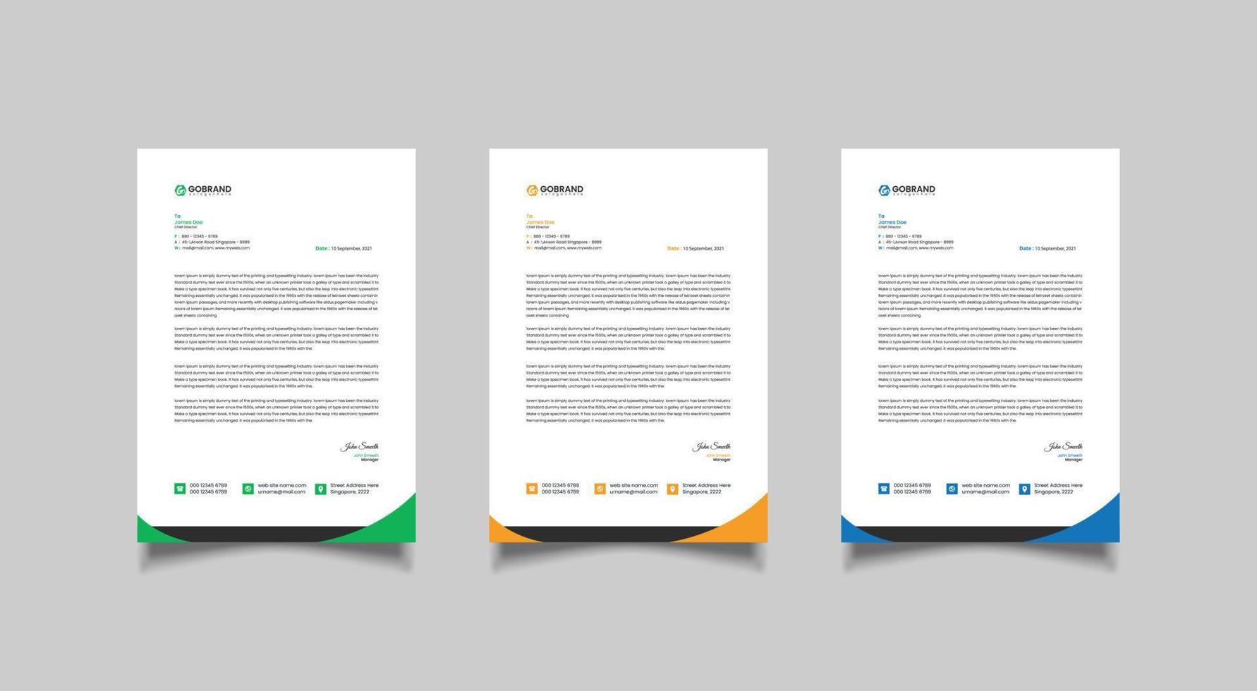 Letterhead Corporate Modern Business Letterhead template design vector