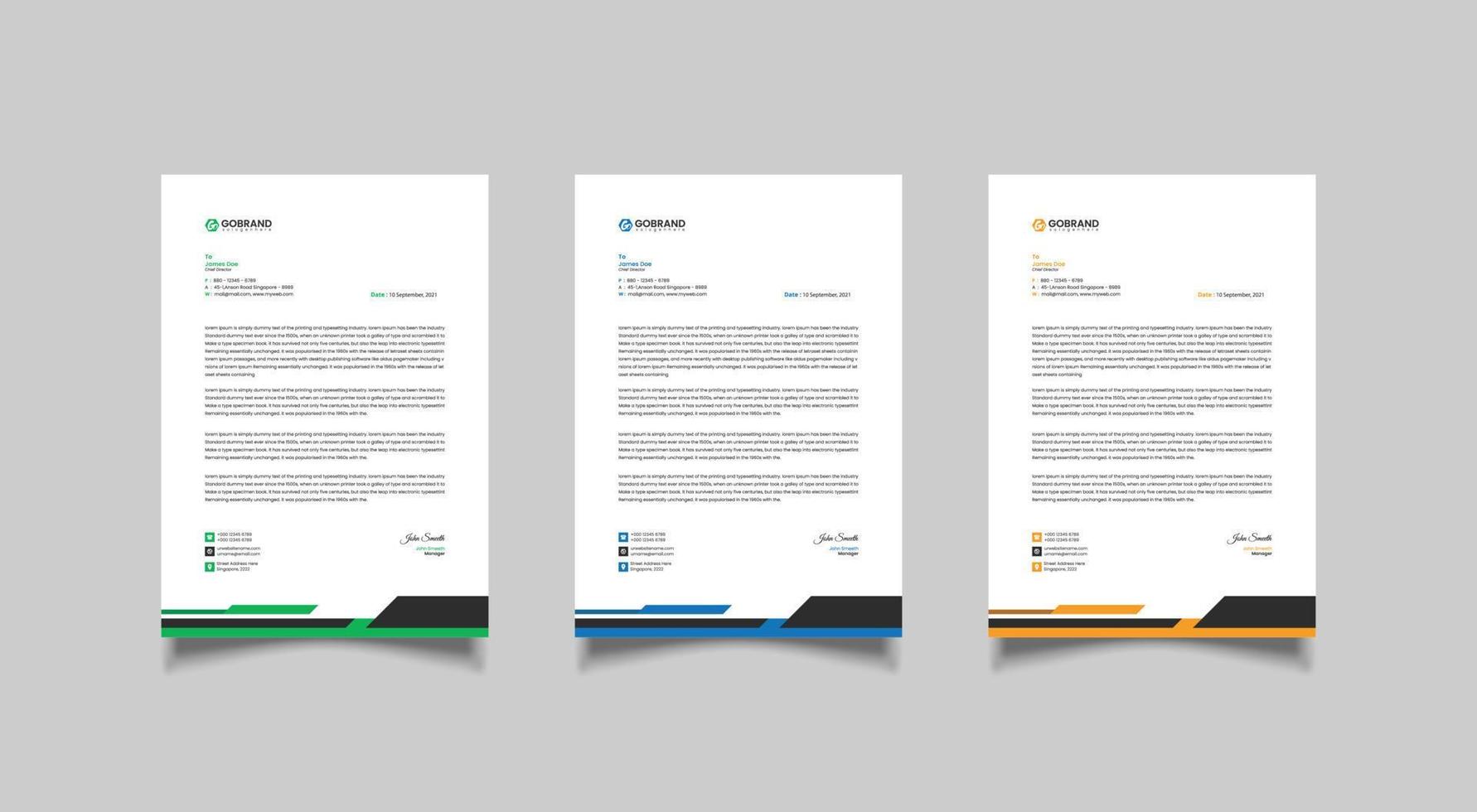 Corporate modern letterhead design template vector