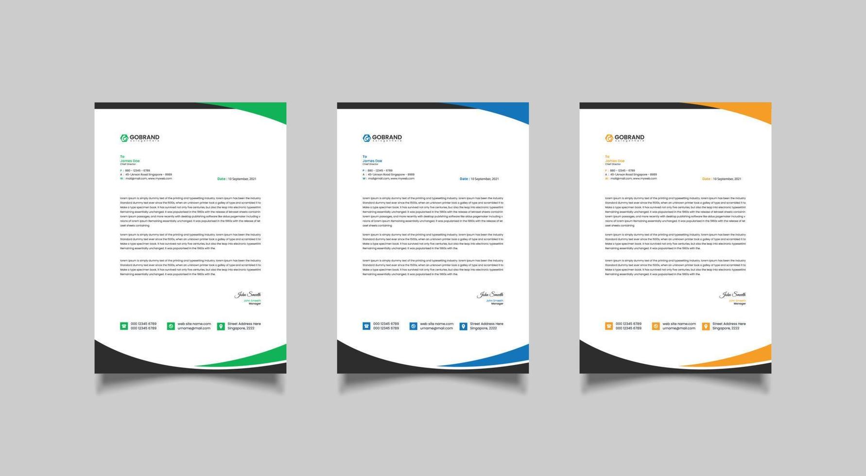 Corporate modern letterhead design template vector