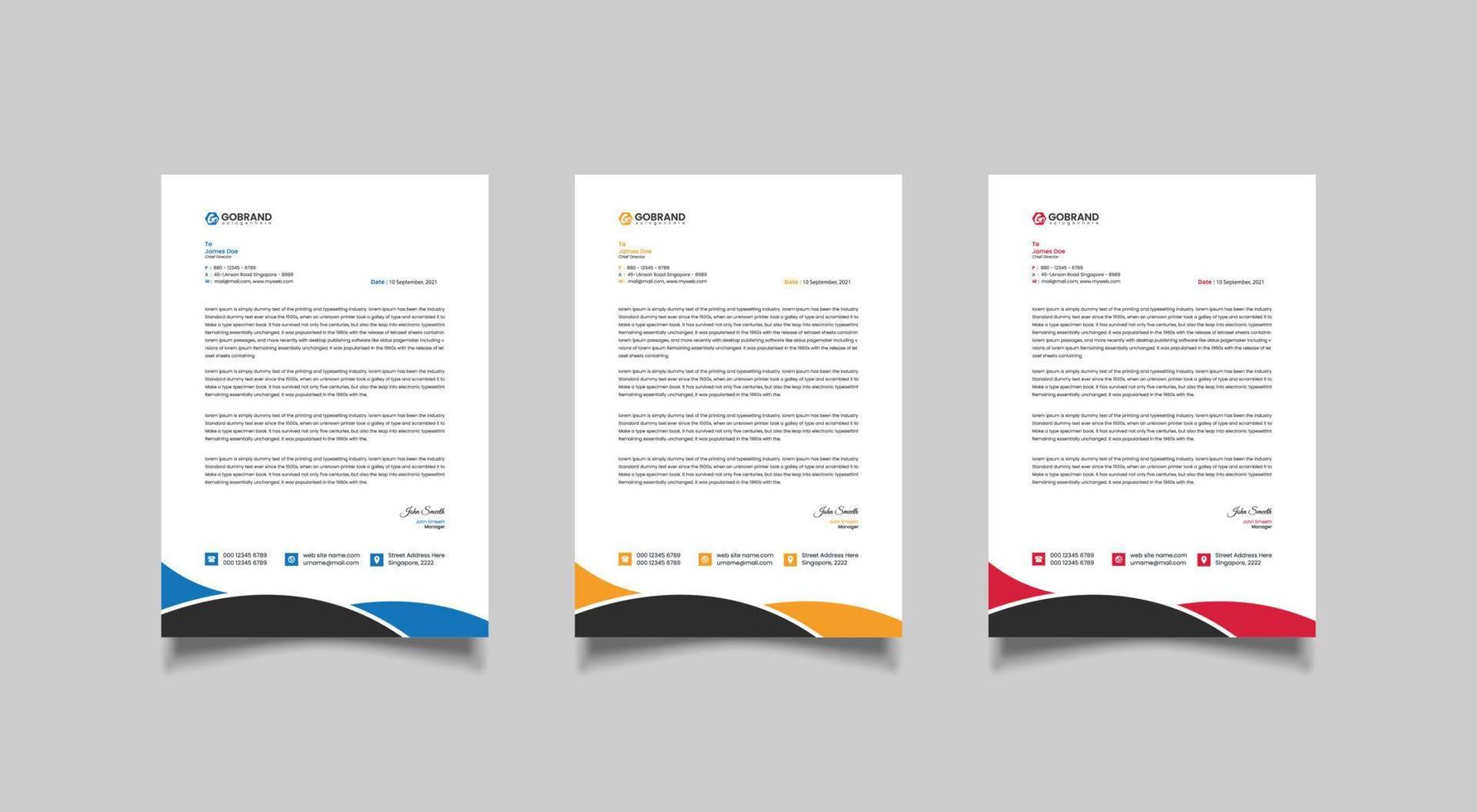 Modern corporate letterhead template design vector