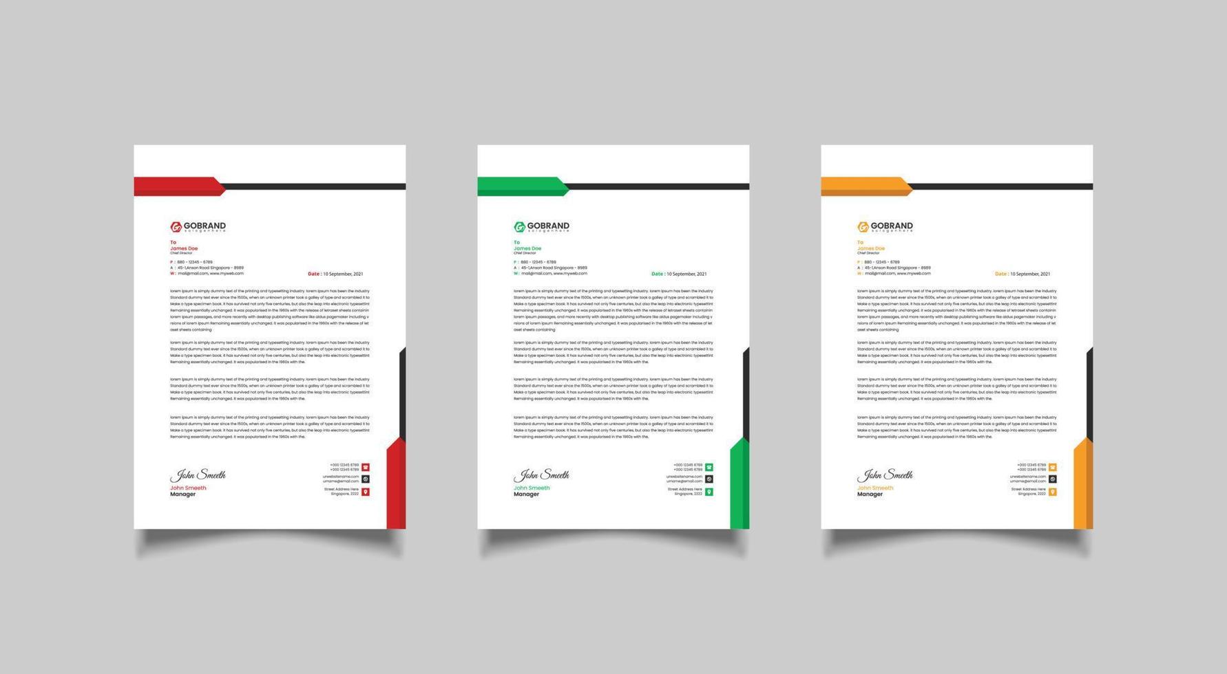 Modern corporate letterhead template design vector