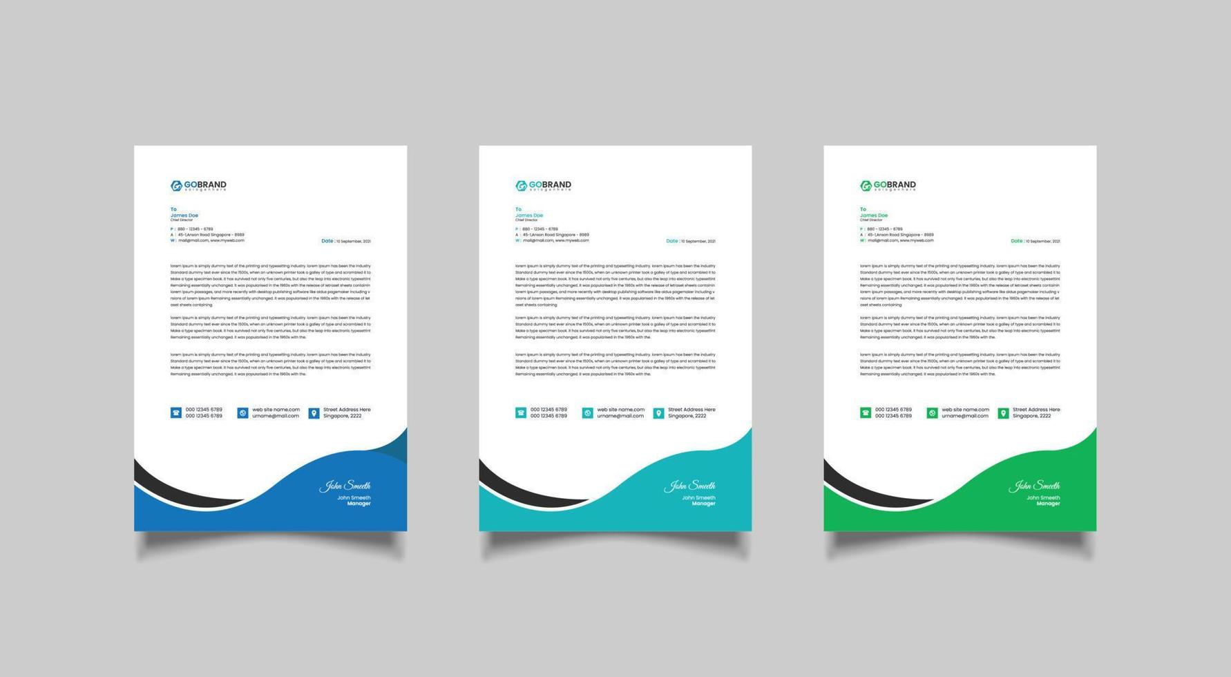 Modern Professional Letterhead Template vector