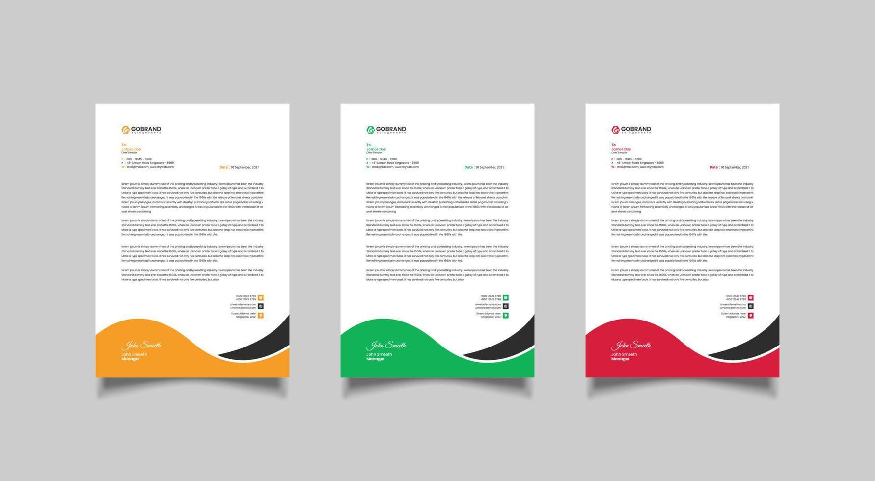 Corporate modern letterhead design template vector