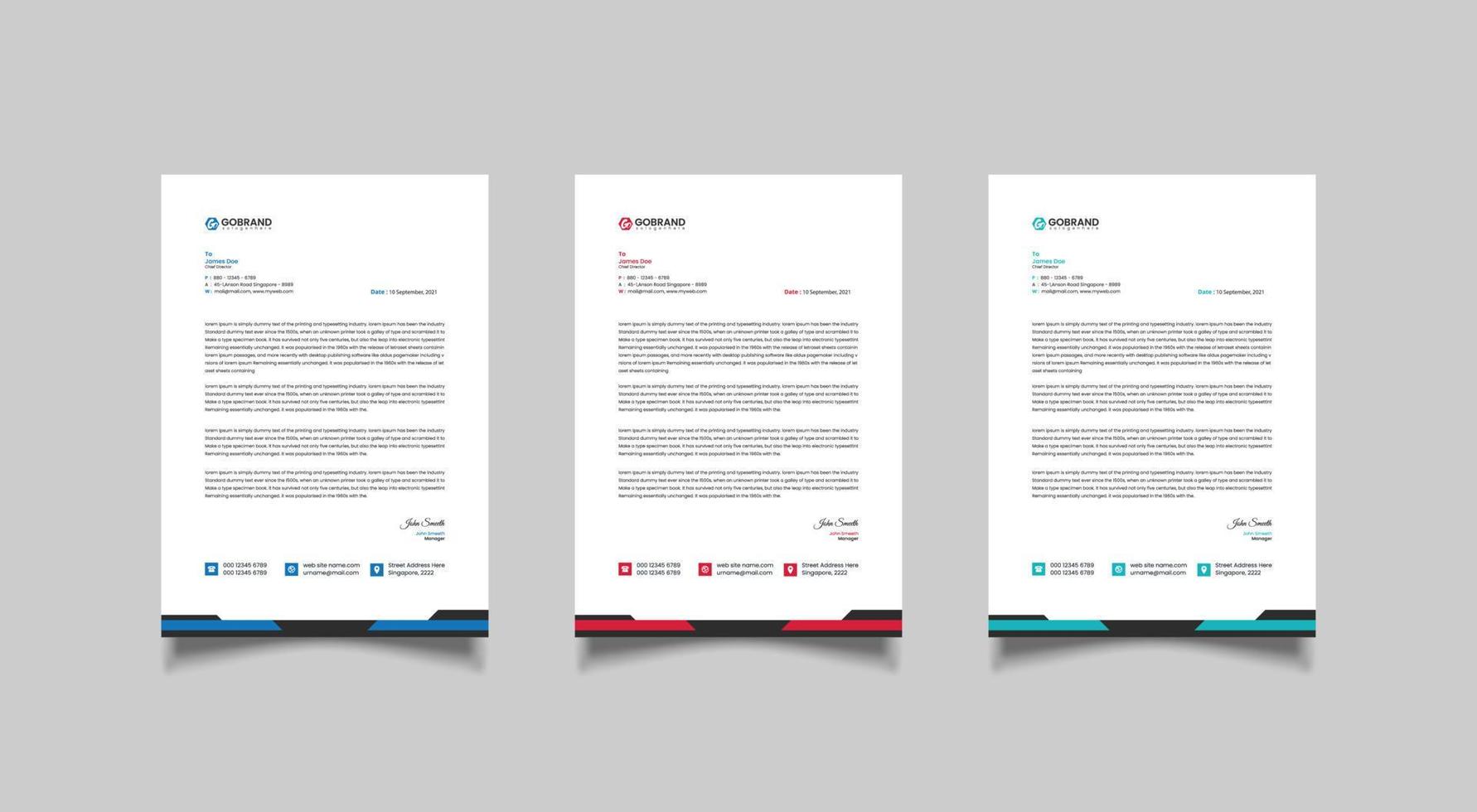 Corporate modern letterhead design template vector