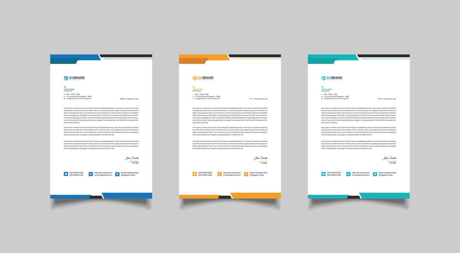 Modern Professional Letterhead Template vector