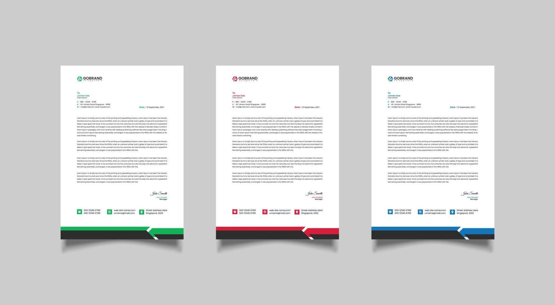 Minimal letterhead template design vector