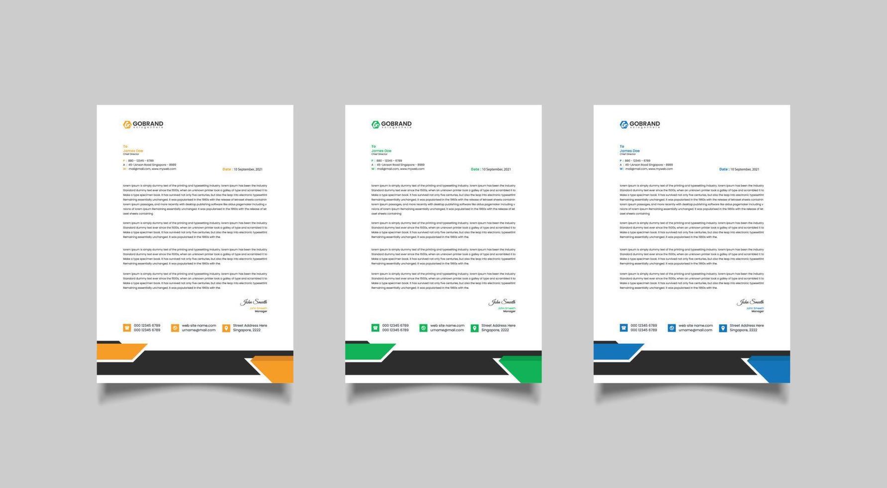 Minimal letterhead template design vector