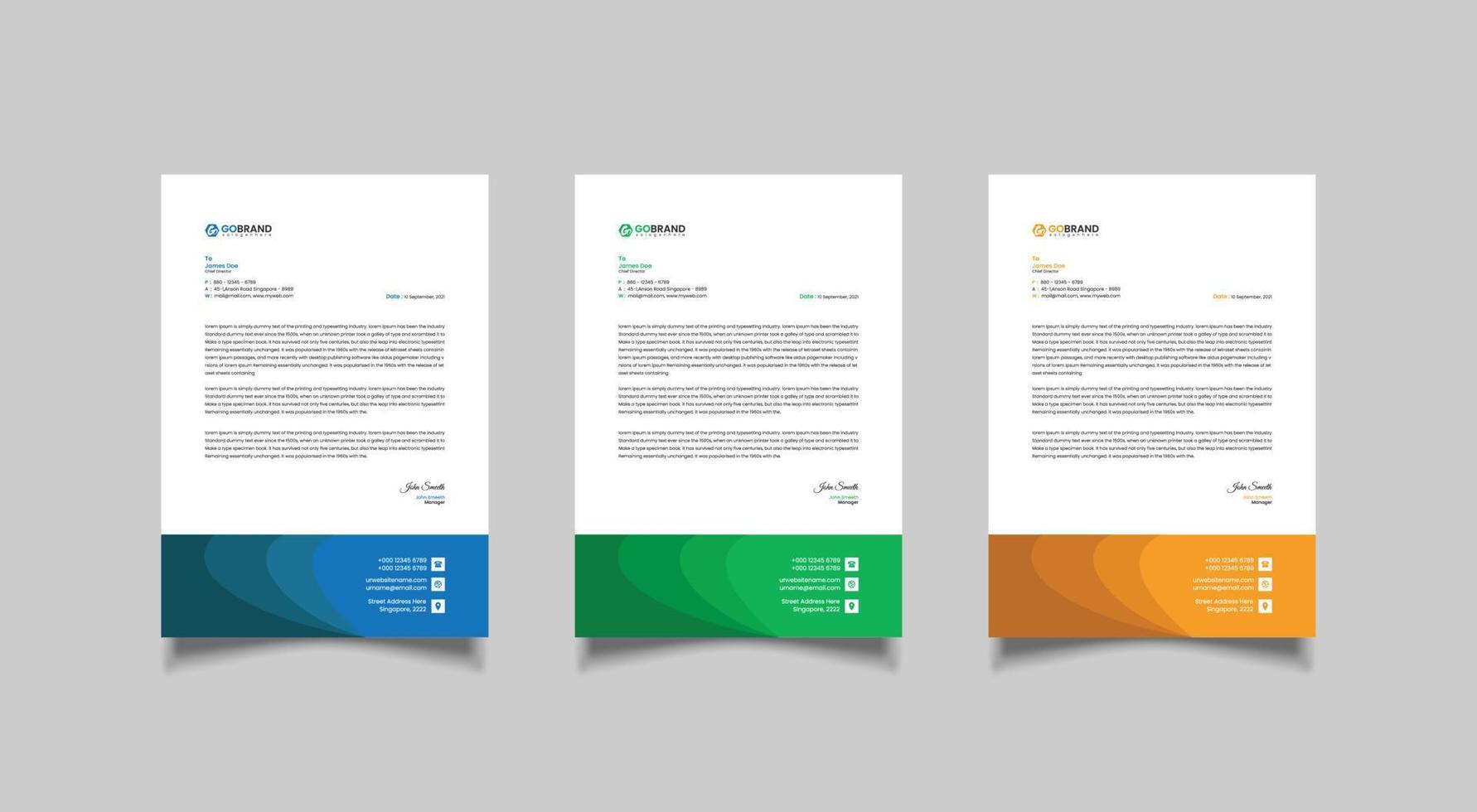 Letterhead design template, modern business letterhead design vector