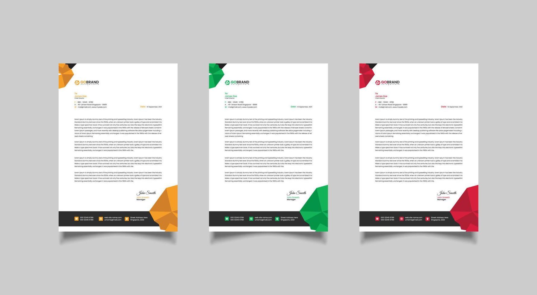 Letterhead design template, modern business letterhead design vector