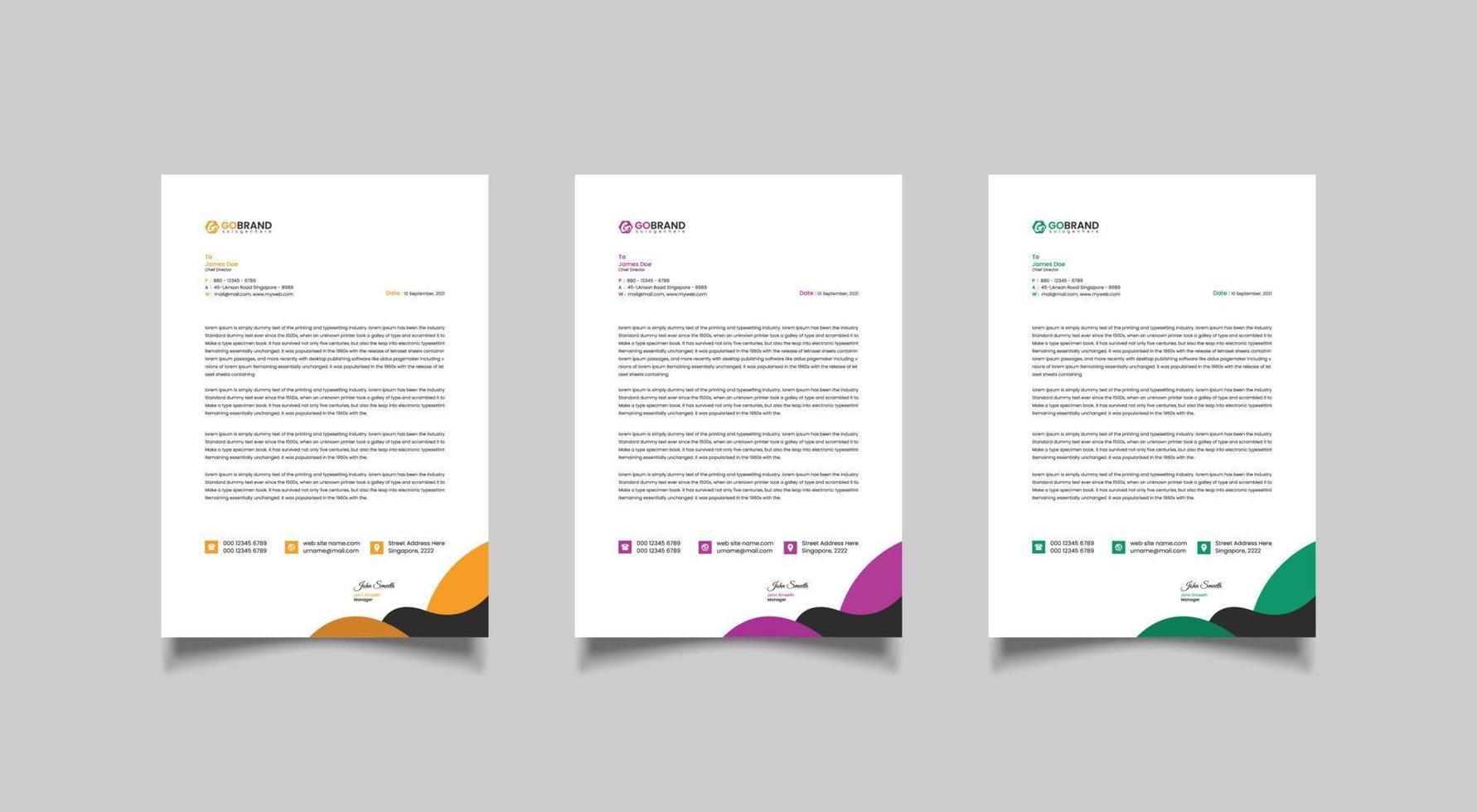 Corporate letterhead template design vector