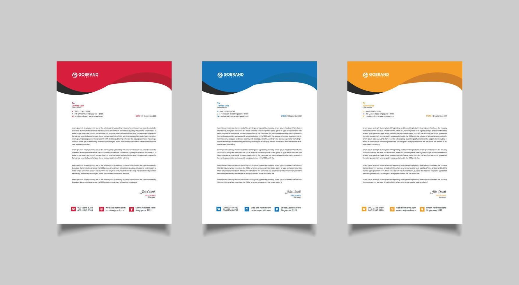 Business letterhead template design vector