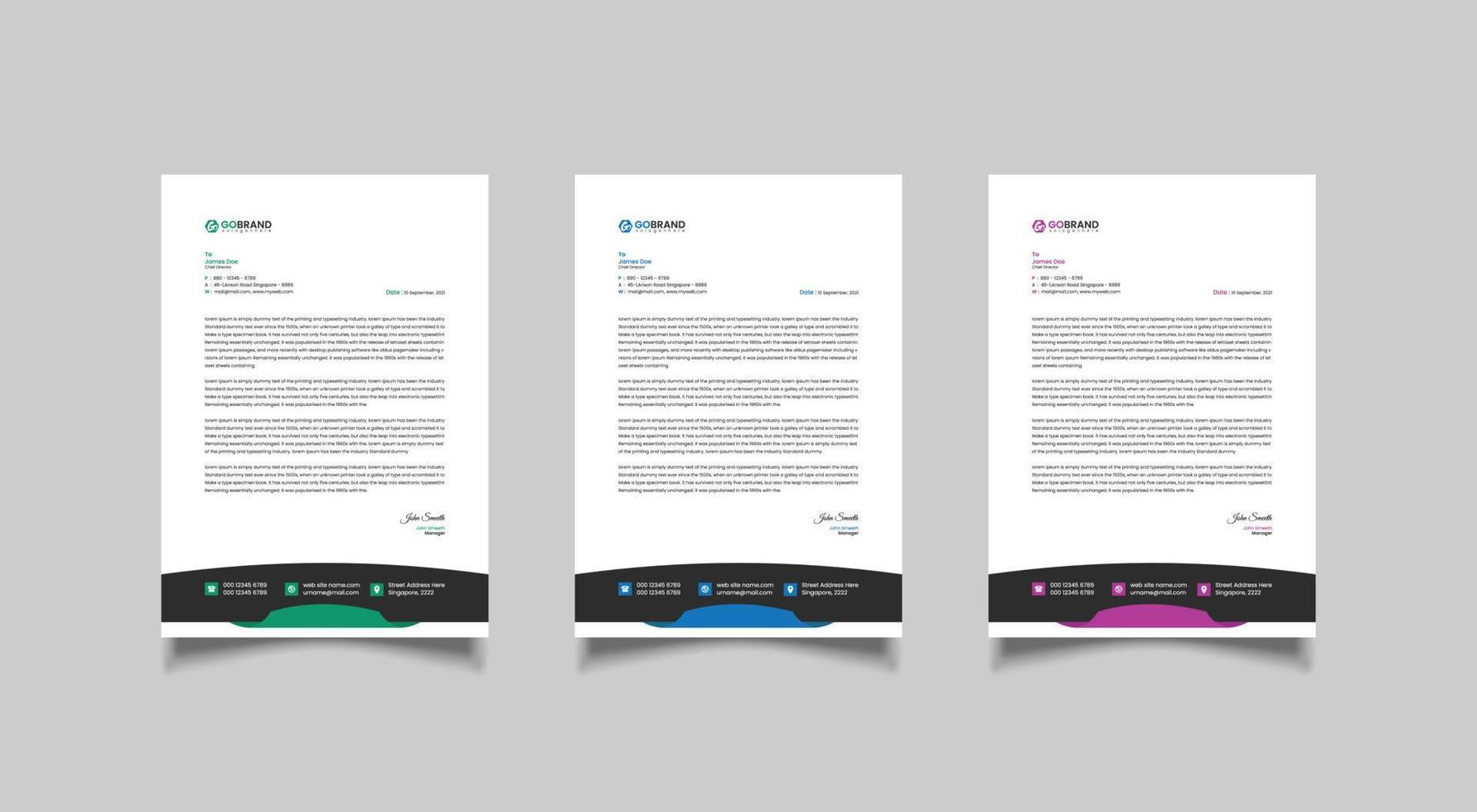 Corporate letterhead template design vector