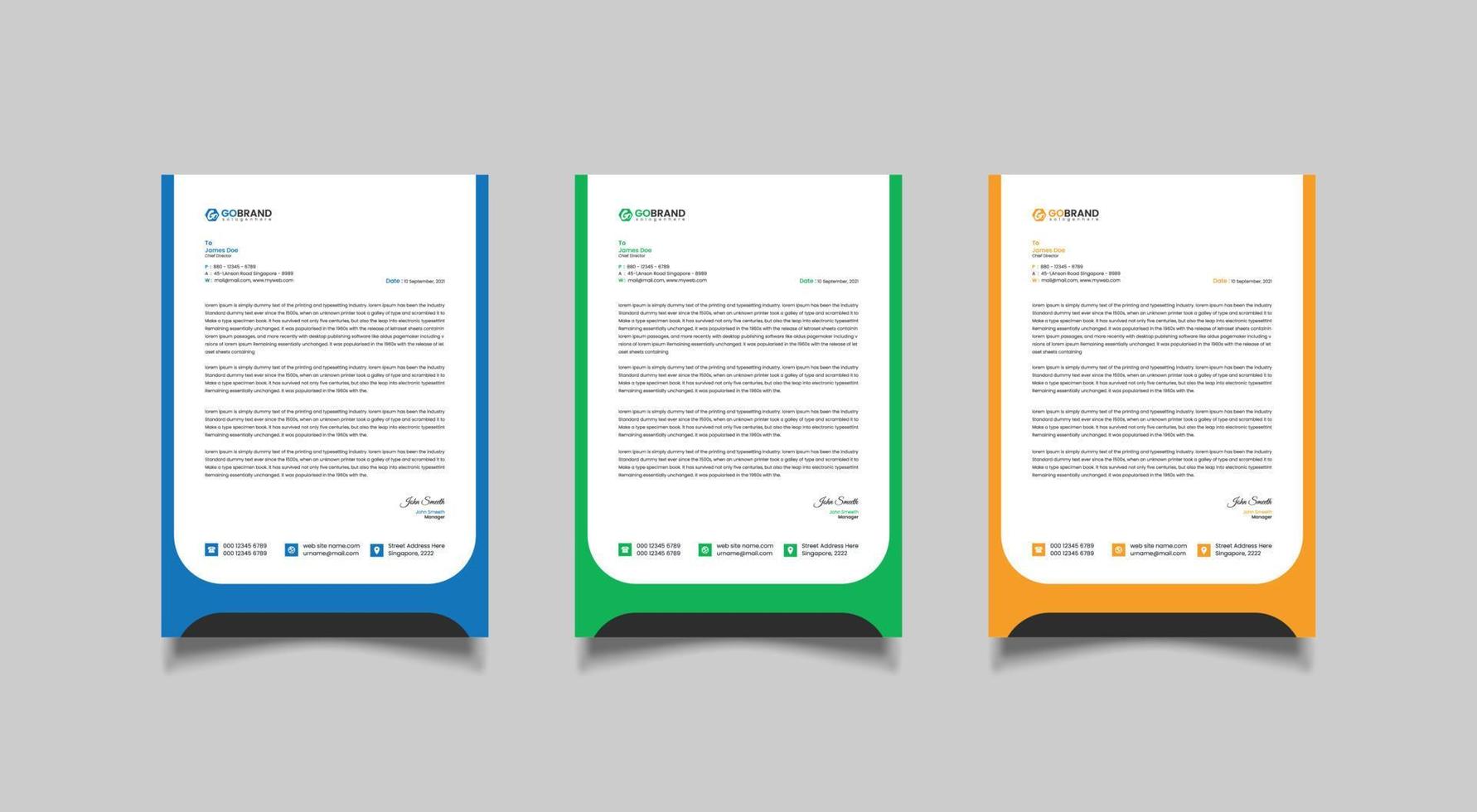 Corporate letterhead template design vector