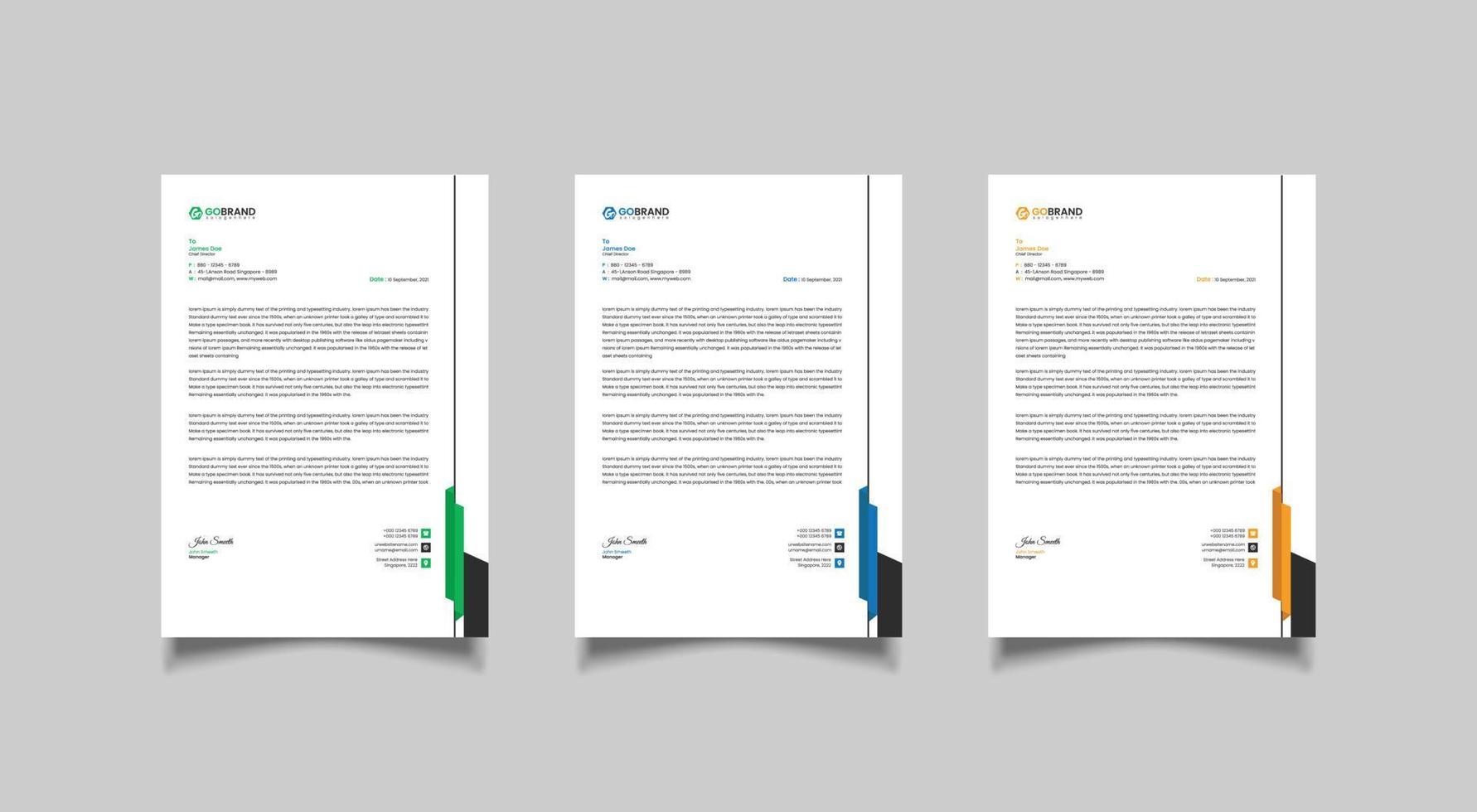 Corporate letterhead template design vector