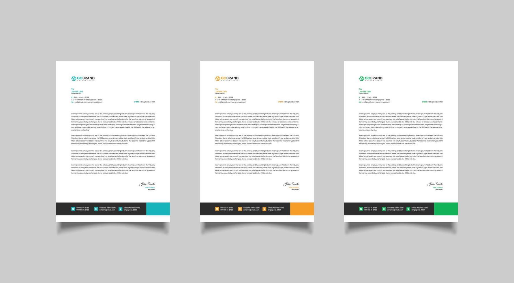 Corporate letterhead template design vector