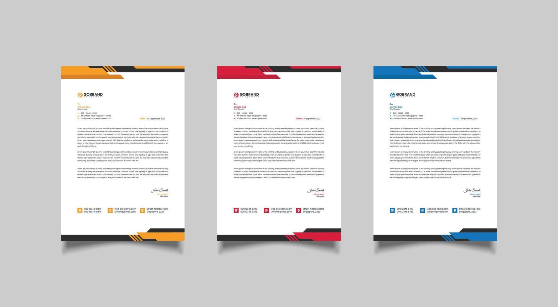 Corporate modern letterhead design template vector