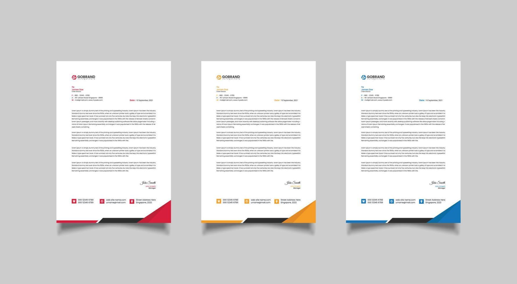 Modern corporate letterhead template design vector