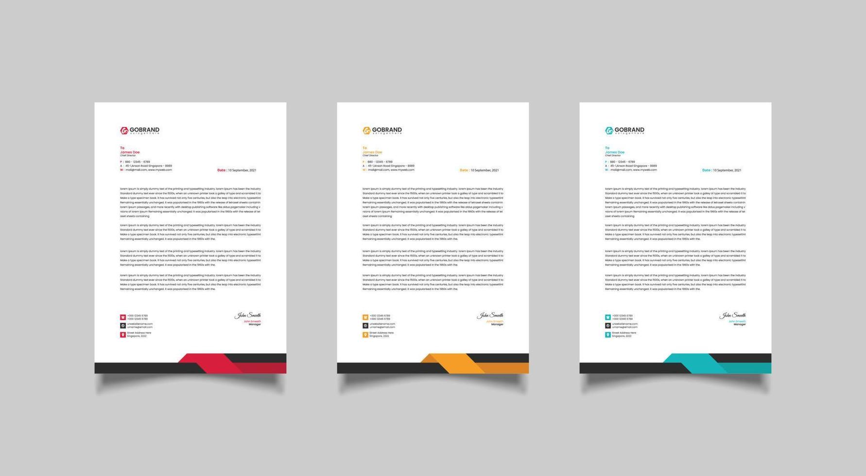 Modern corporate letterhead template design vector