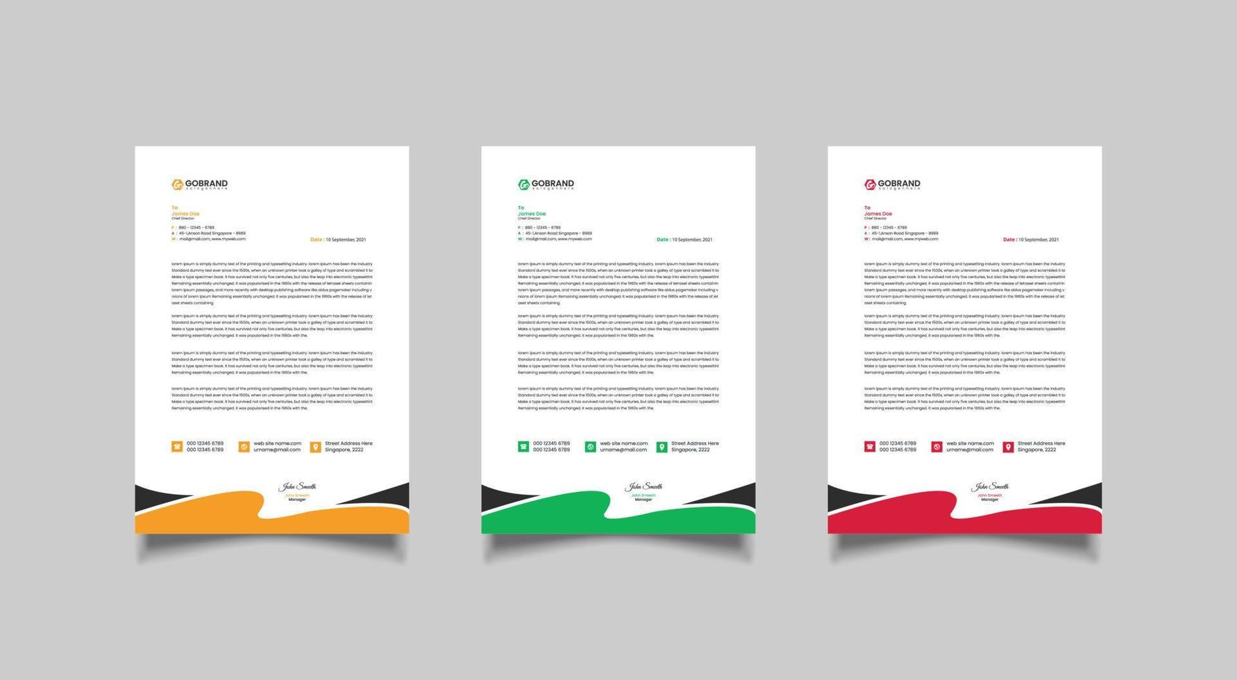 Modern corporate letterhead template design vector