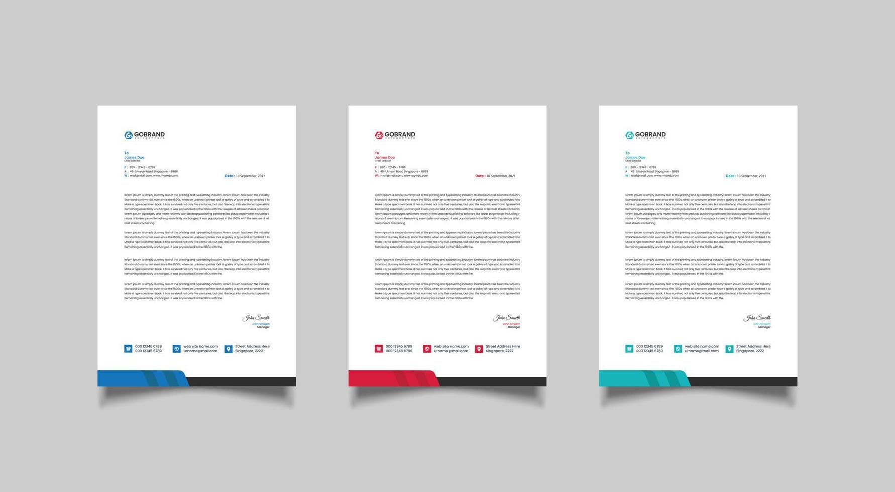 Corporate modern letterhead design template vector