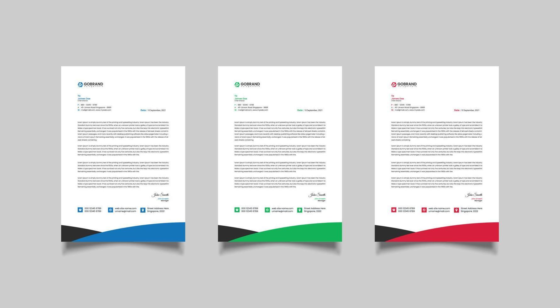 Letterhead Corporate Modern Business Letterhead template design vector