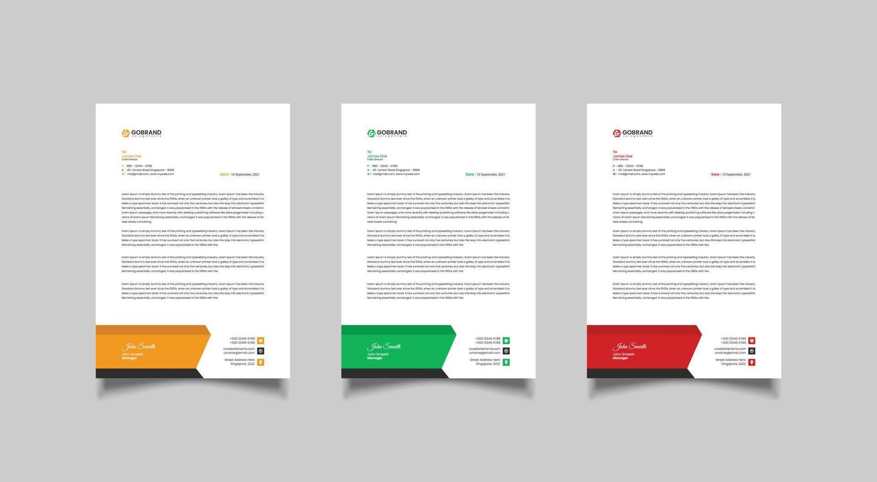 Modern corporate letterhead template design vector