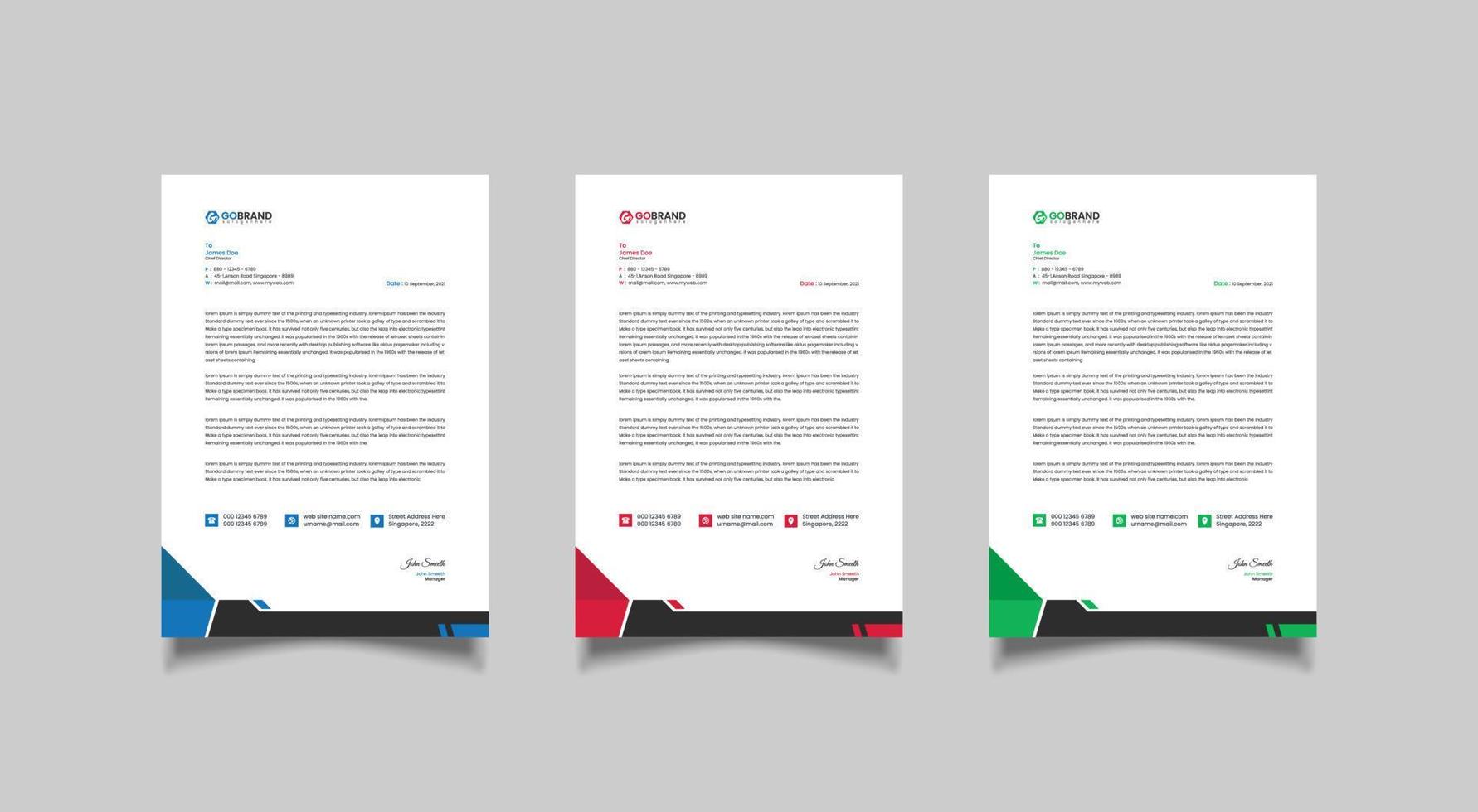 Modern Professional Letterhead Template vector