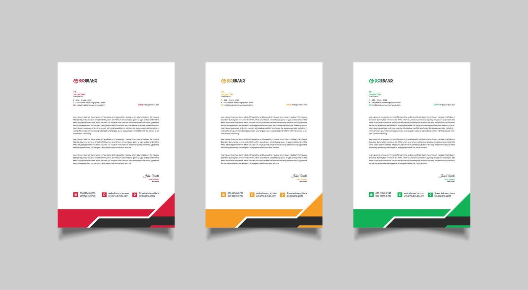 Letterhead design template, modern business letterhead design vector