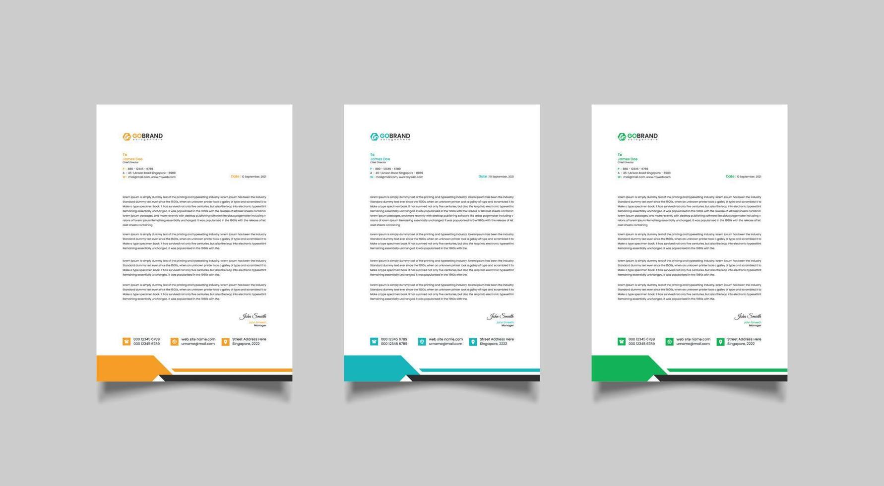 Corporate letterhead template design vector