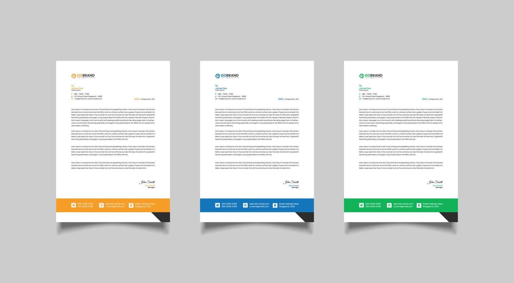 Corporate letterhead template design vector