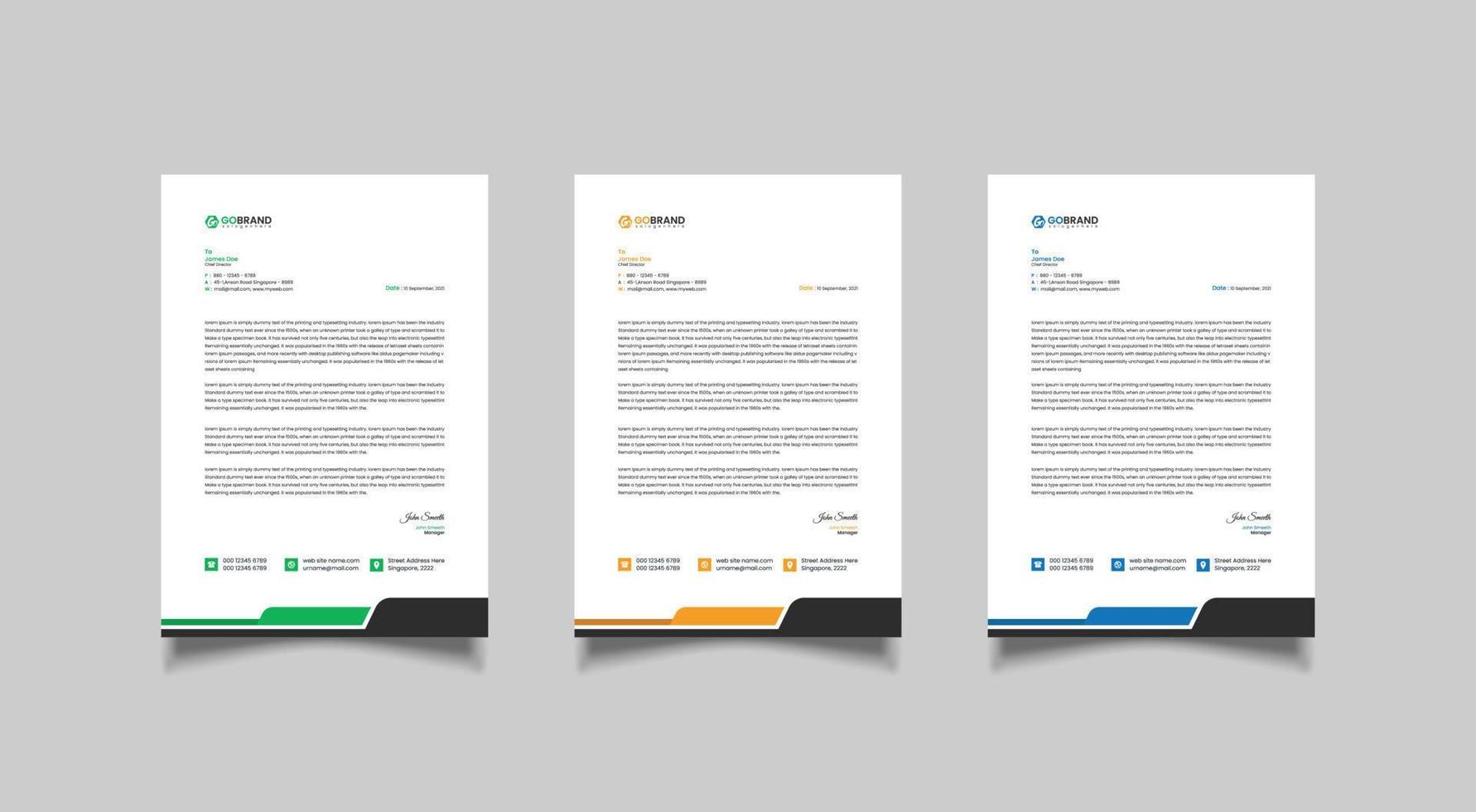 Corporate letterhead template design vector