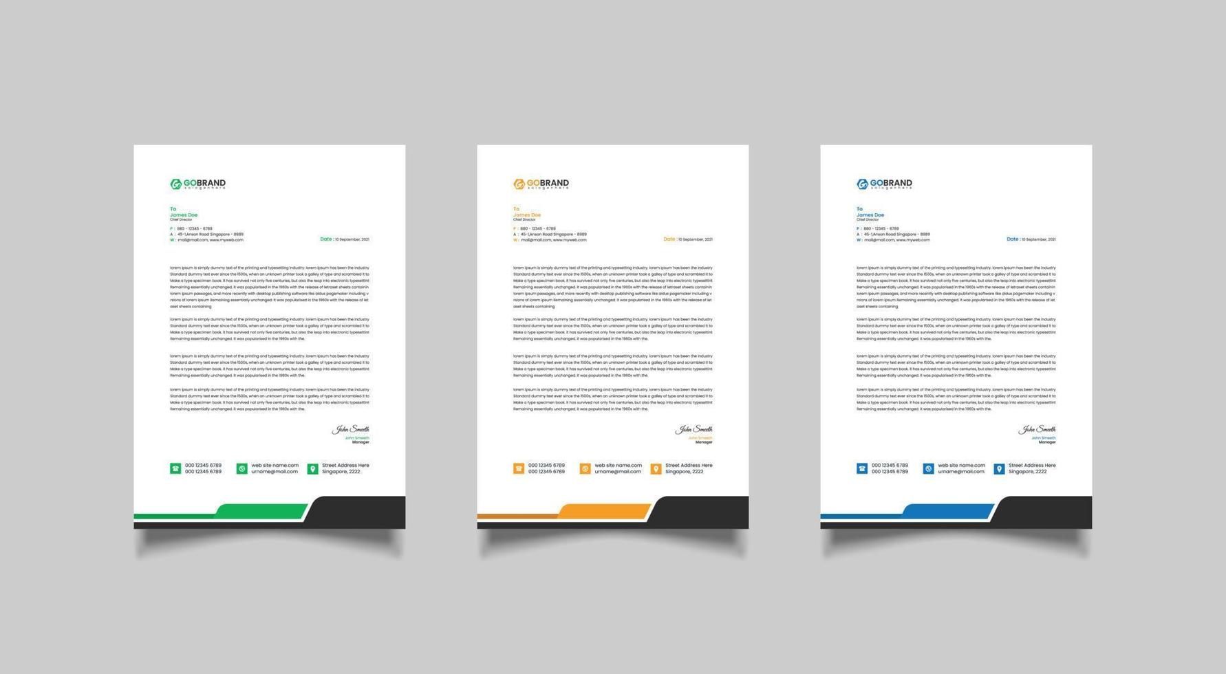 Corporate letterhead template design vector