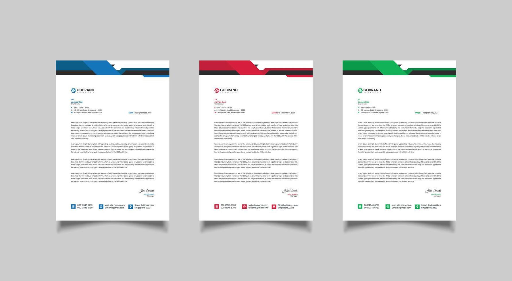 Minimal letterhead template design vector