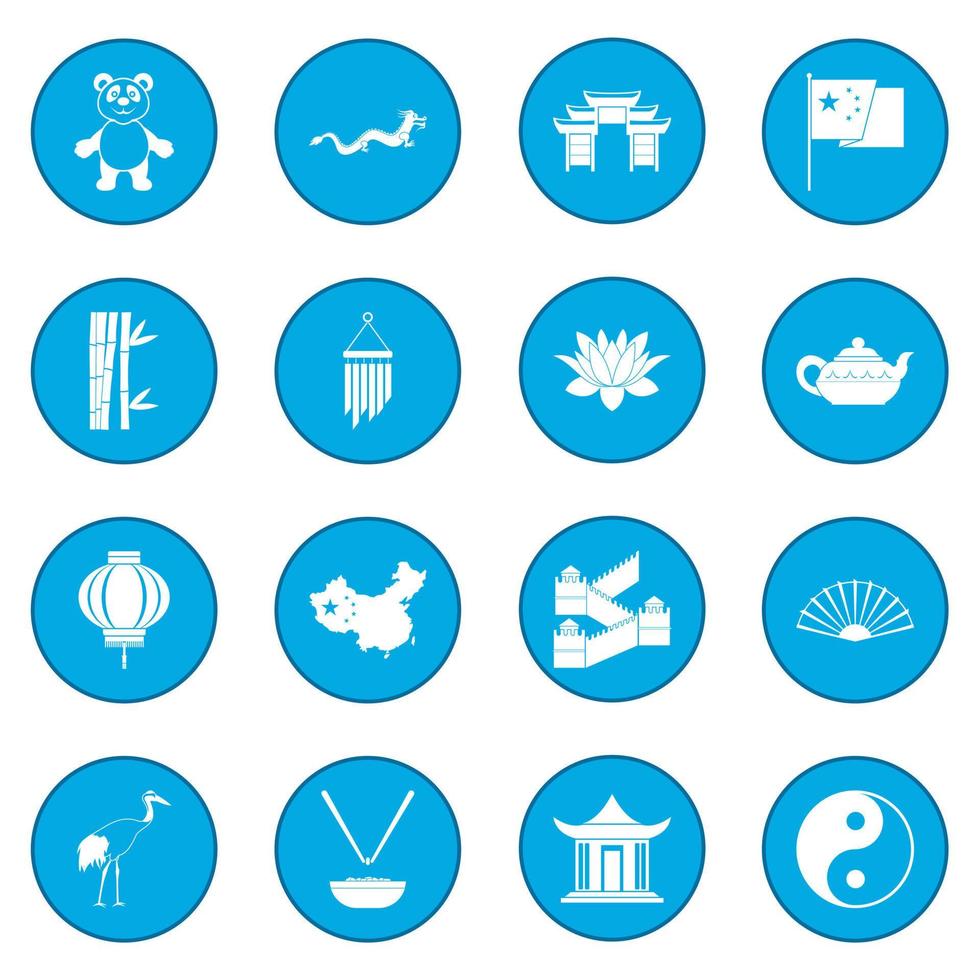 China black icon blue vector
