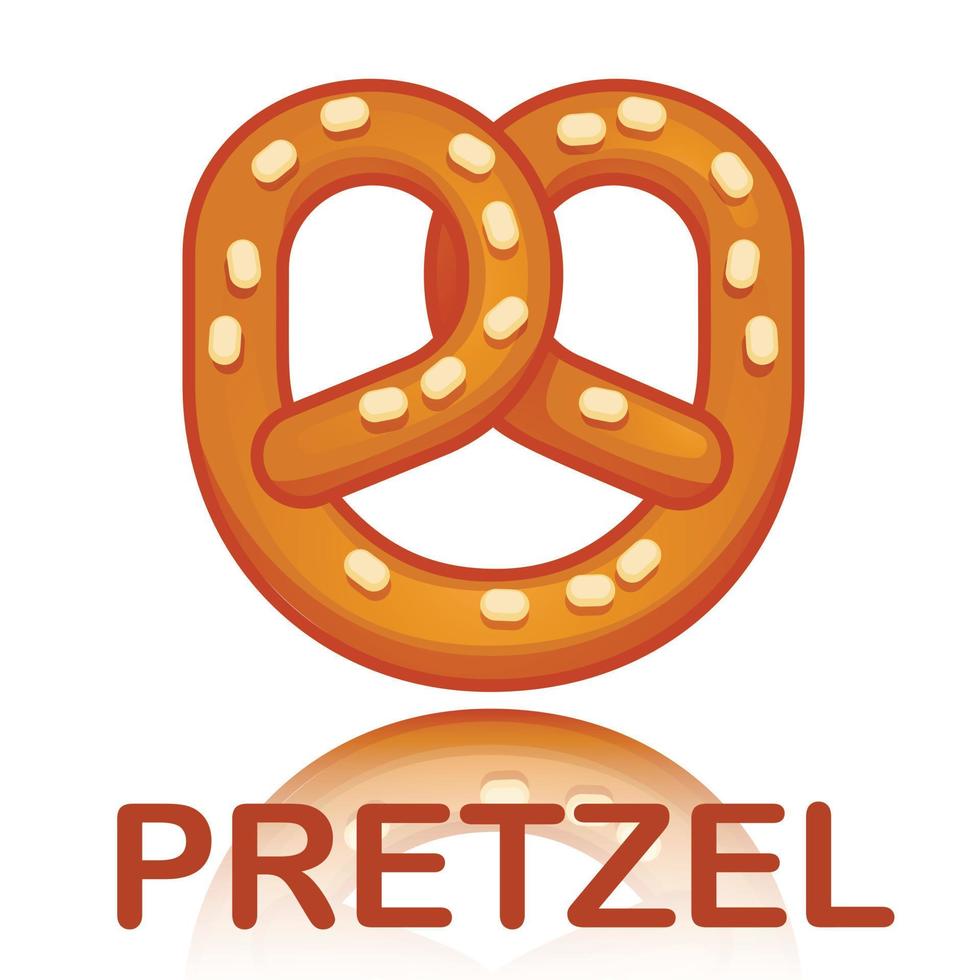 Tasty pretzel concept background, cartoon style vector