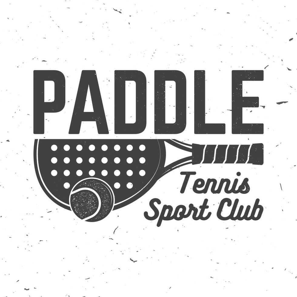 Paddle tennis sport club badge, emblem or sign. Vector illustration.