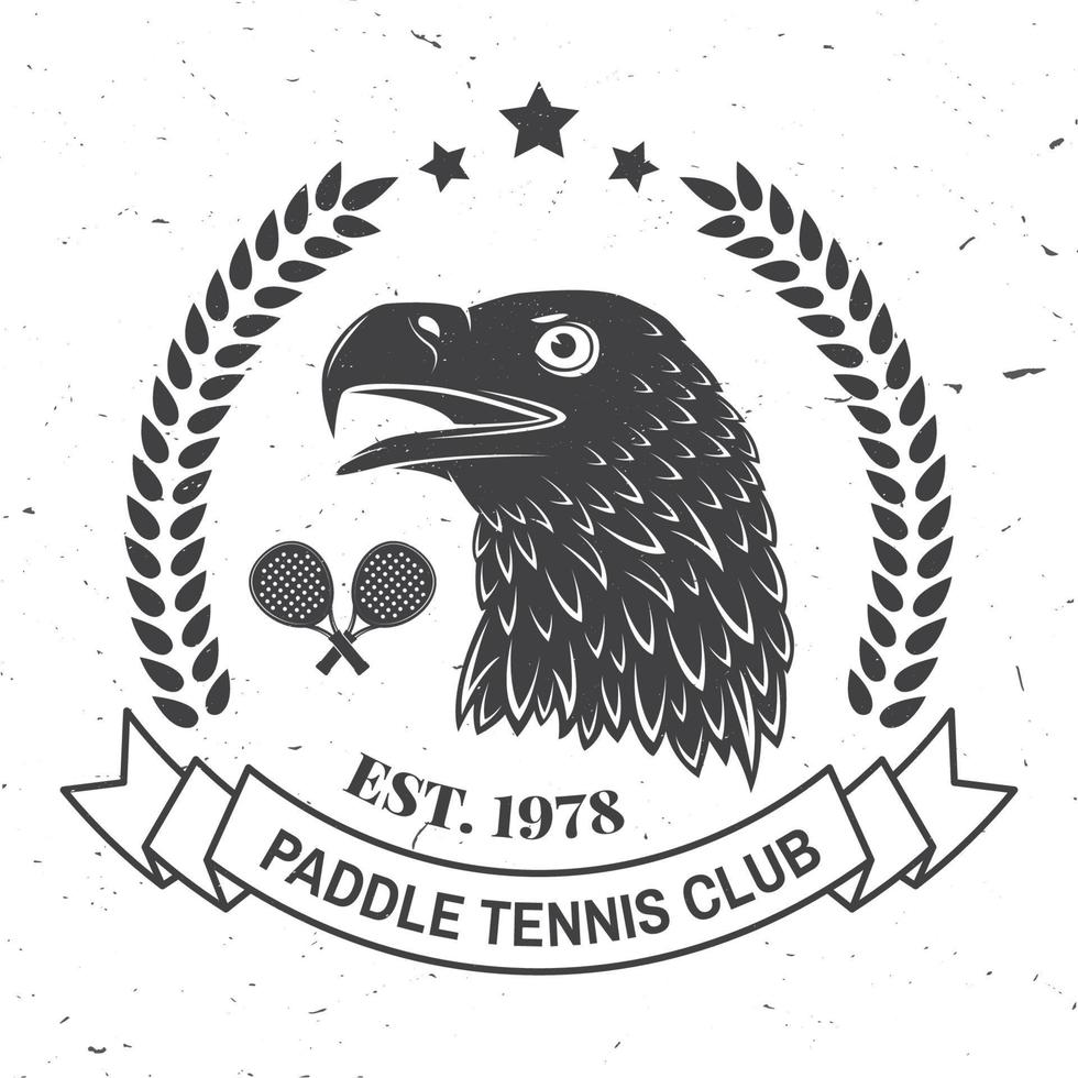 Paddle tennis badge, emblem or sign. Vector illustration.