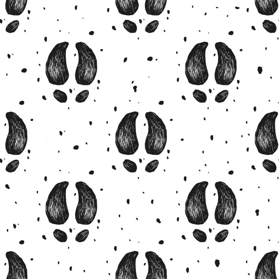 Seamless pattern with pig hoof. Vector illustration.