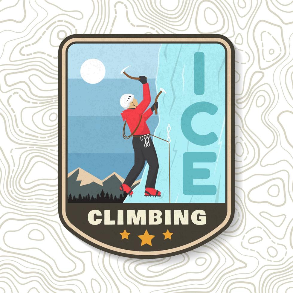 Vintage typography design with climber on the mountains. vector