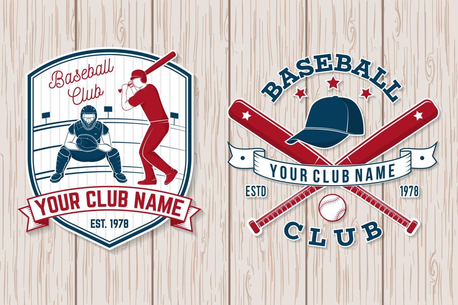 conjunto de insignias del club de béisbol o softbol. ilustración vectorial concepto para camisa o logo, vector