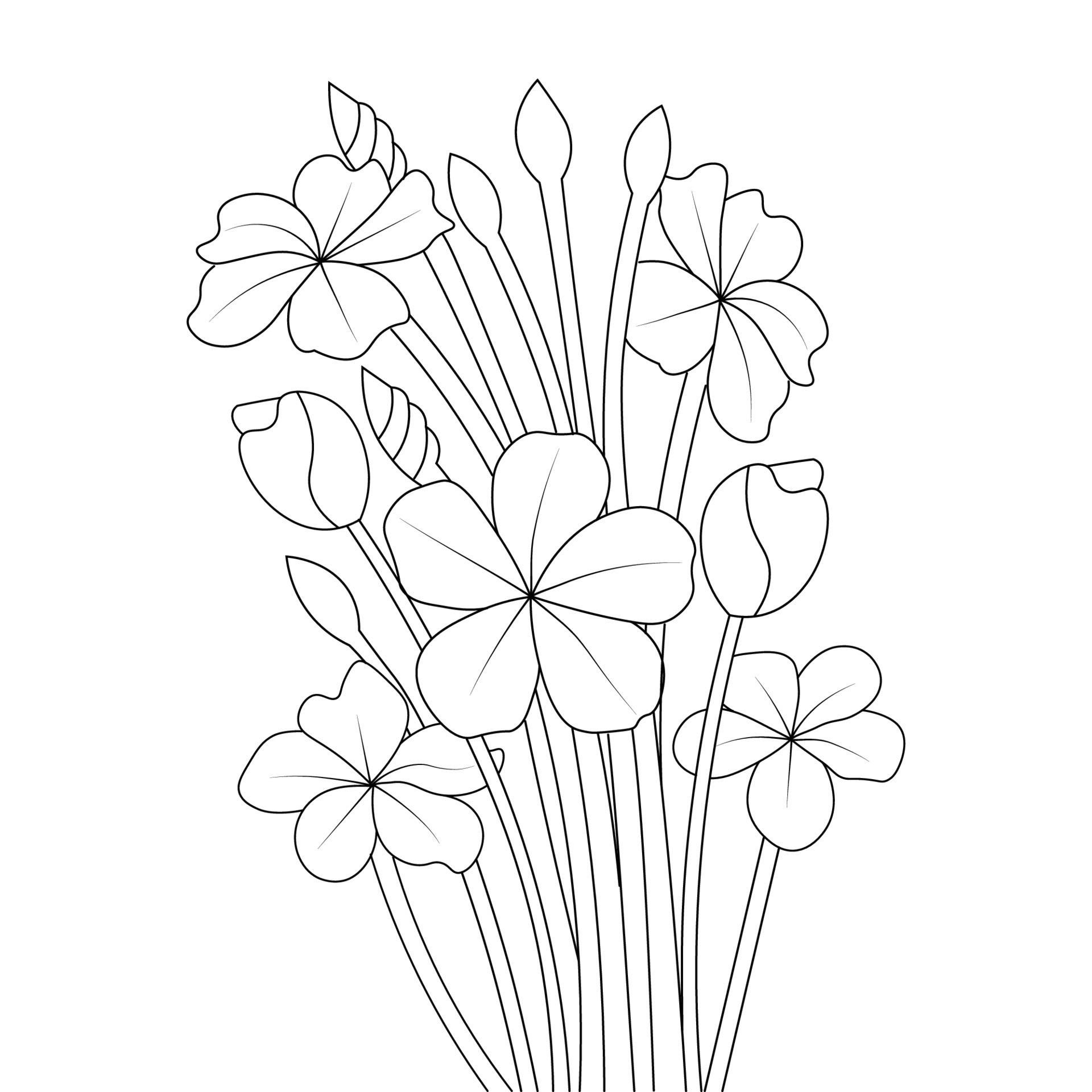 pencil line art design flower coloring page with beautiful sketch for kids  9002145 Vector Art at Vecteezy