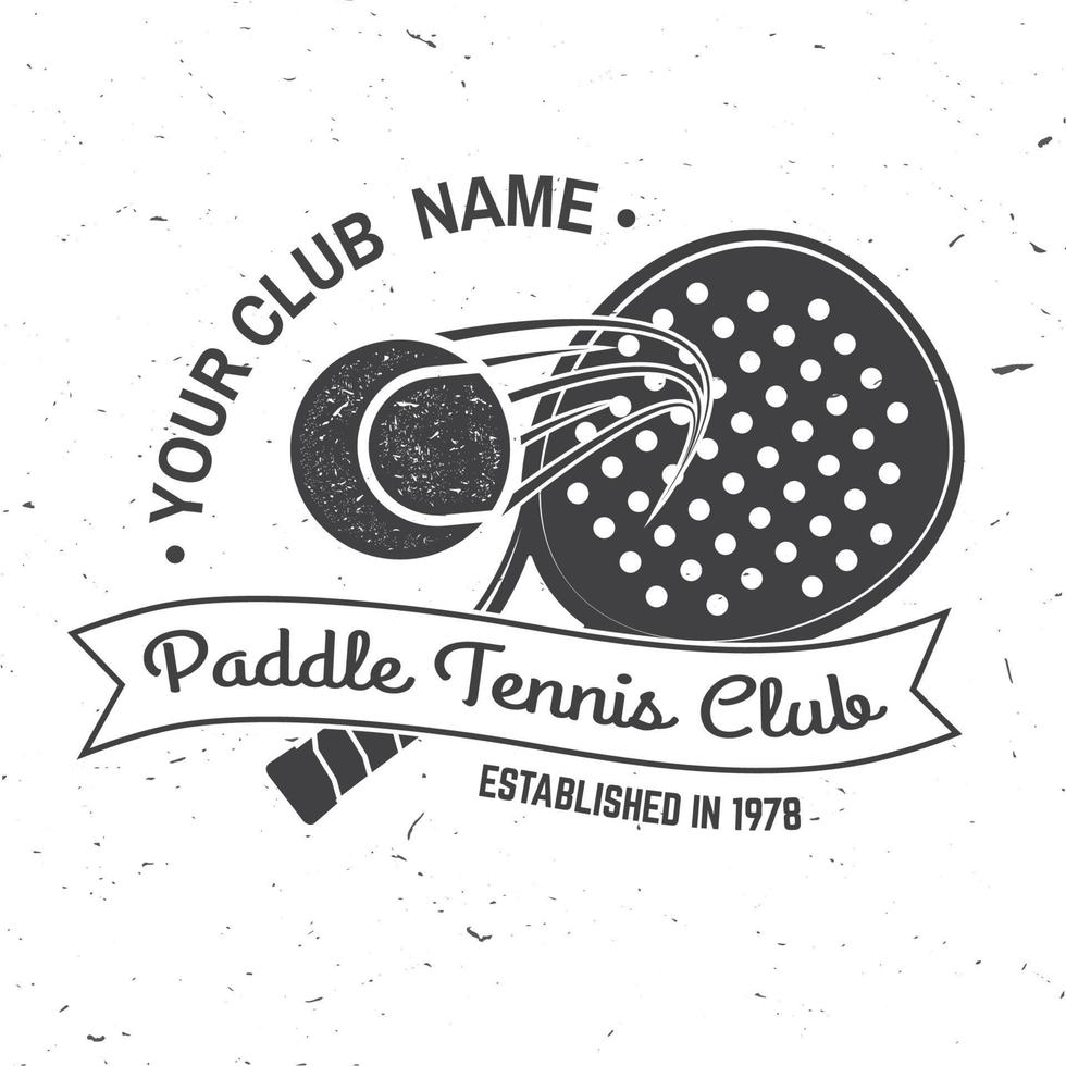 Paddle tennis sport club badge, emblem or sign. Vector illustration.
