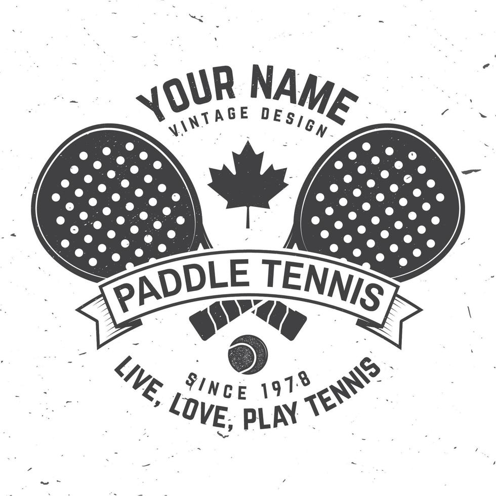 Paddle tennis badge, emblem or sign. Vector illustration.