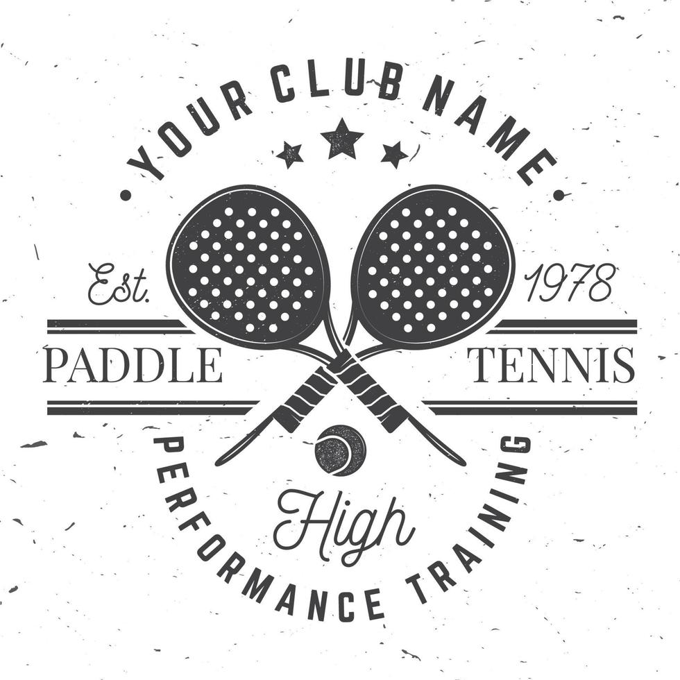 Paddle tennis badge, emblem or sign. Vector illustration.