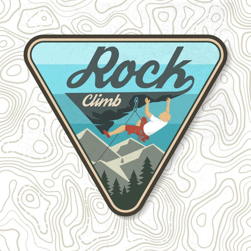 Vintage typography design with climber on the mountains. vector