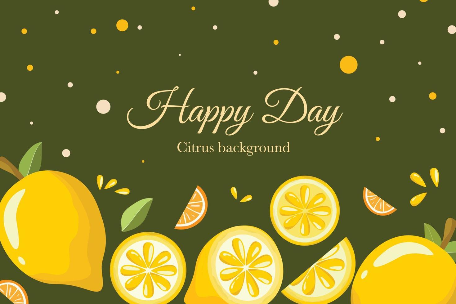 cute citrus cartoon illustration template background vector