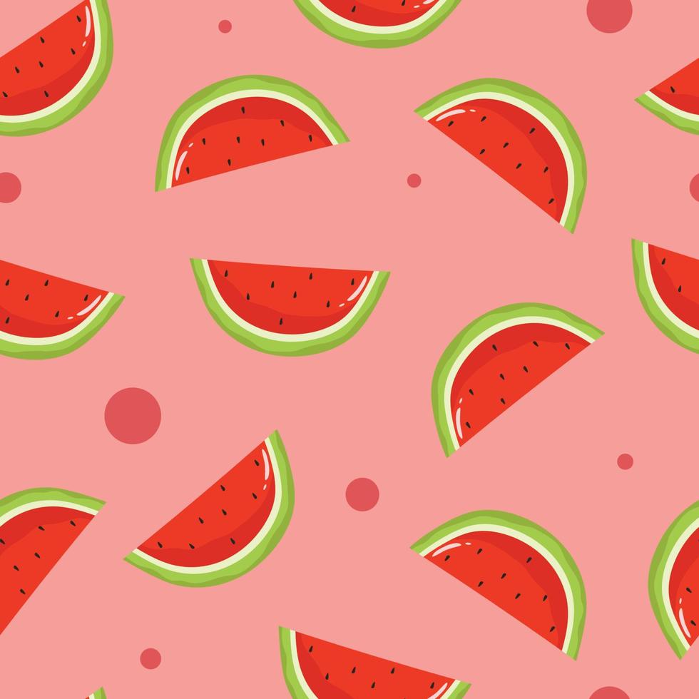 seamless pattern with cute watermelon background vector