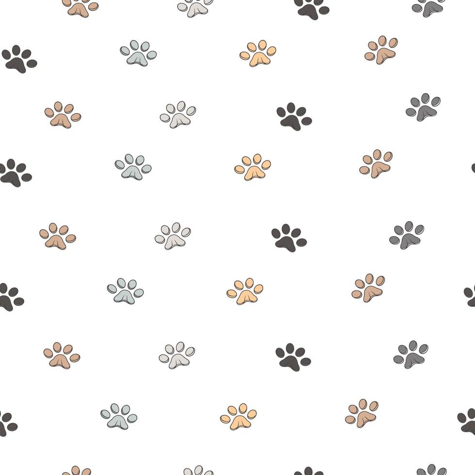 seamless pattern with cute cats footprint vector